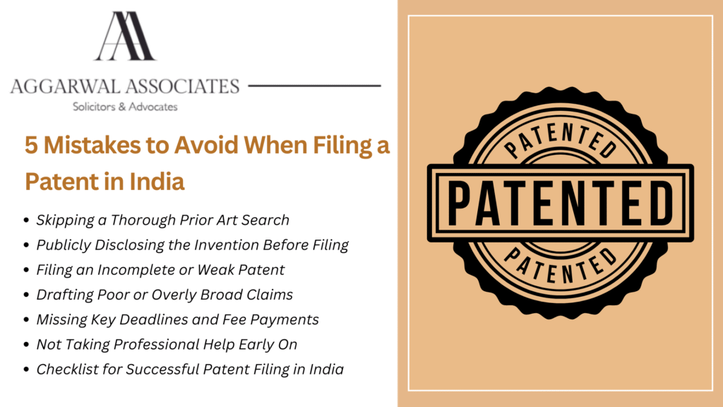 5 Mistakes to Avoid When Filing a Patent in India